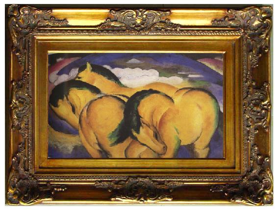 framed  Franz Marc The Little Yellow Horses (mk34), Ta056